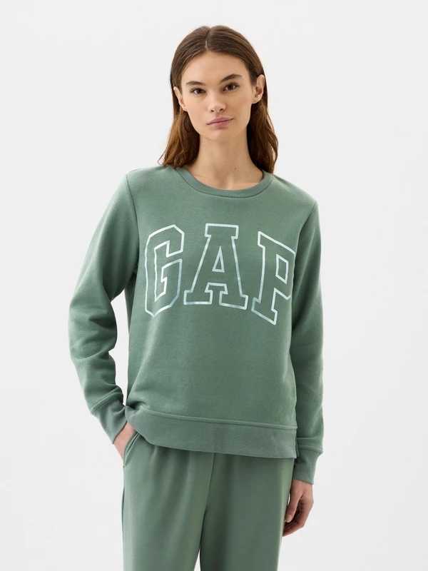 Gap Kadın Yeşil Relaxed Gap Logo Fleece Sweatshirt