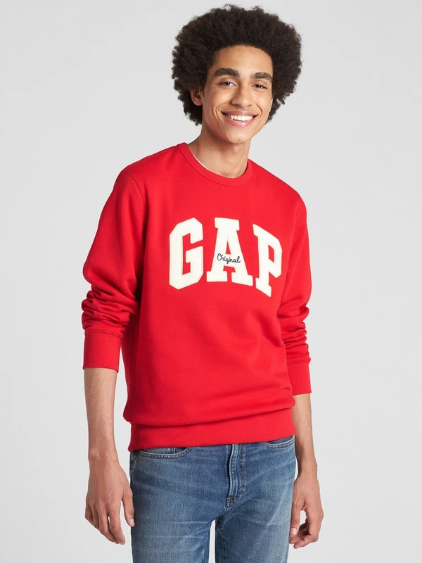 Gap Erkek Kırmızı Gap Logo Bisiklet Yaka Sweatshirt