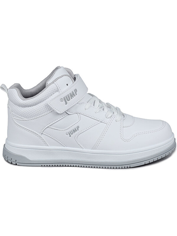 27758 Cırtlı Yüksek Bilekli Beyaz Üniseks Sneaker Günlük Spor Ayakkabı