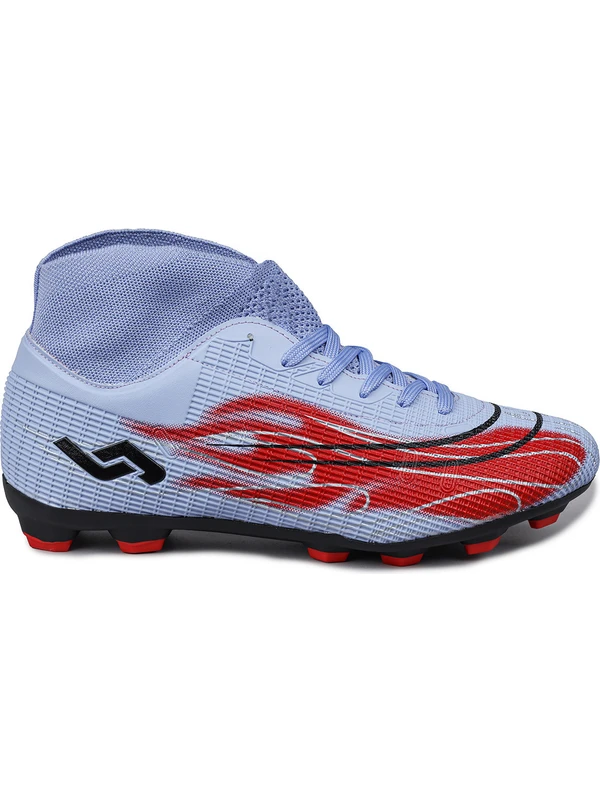29676 Çoraplı Mor - Kırmızı Çim Halı Saha Krampon Futbol Ayakkabısı