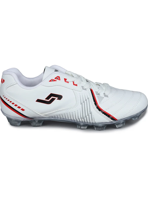 28220 Beyaz - Kırmızı Çim Halı Saha Krampon Futbol Ayakkabısı