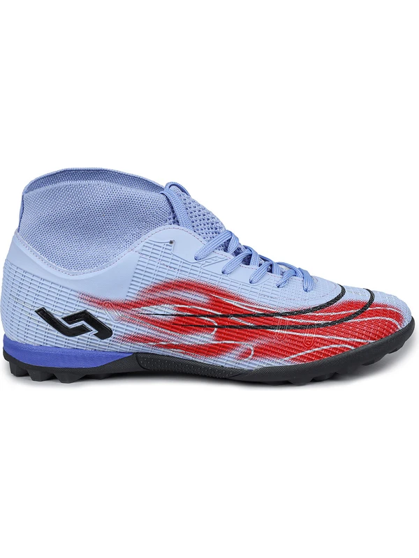 29677 Çoraplı Mor - Kırmızı Halı Saha Krampon Futbol Ayakkabısı
