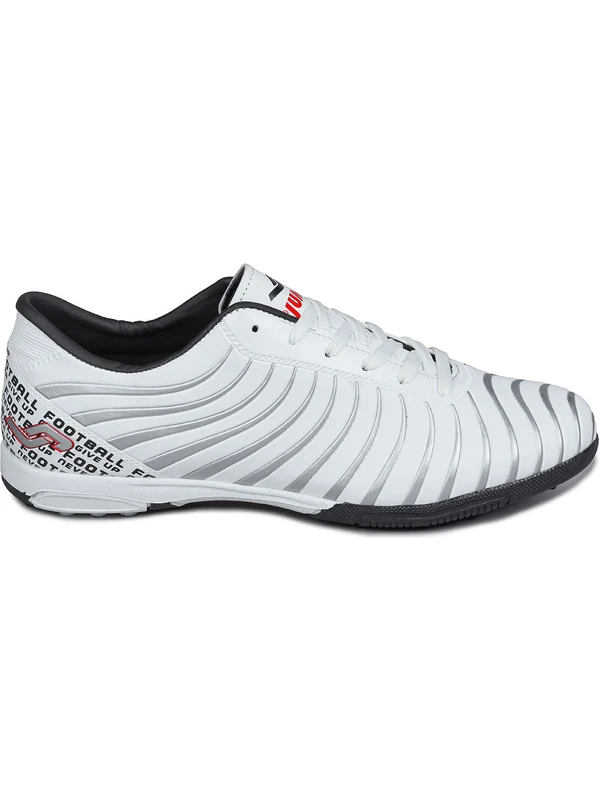 28368 Beyaz - Gümüş Rengi Halı Saha Krampon Futbol Ayakkabısı