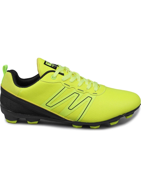 28524 Neon Yeşil - Siyah Çim Halı Saha Krampon Futbol Ayakkabısı