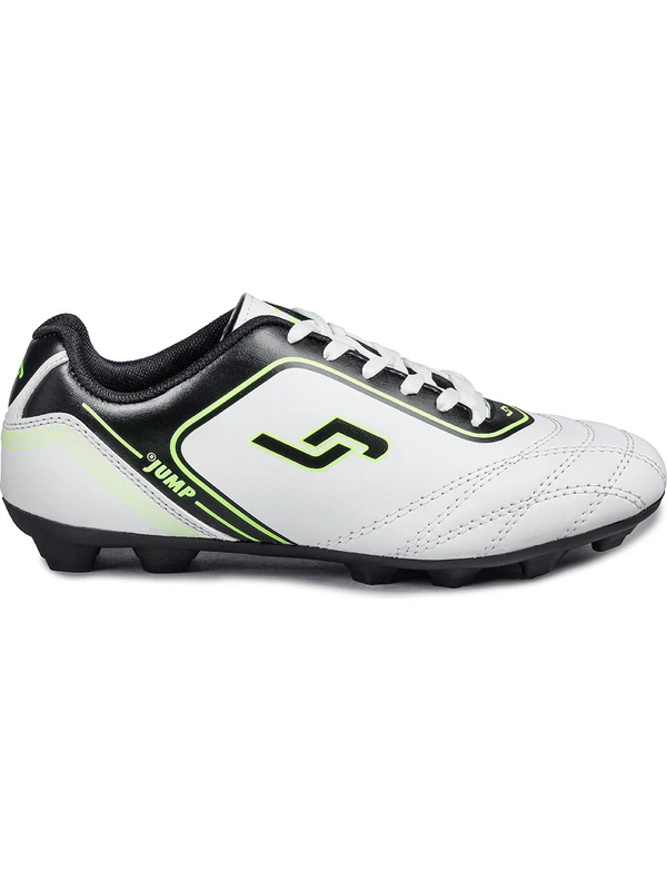 26752 Beyaz - Siyah Çim Halı Saha Krampon Futbol Ayakkabısı