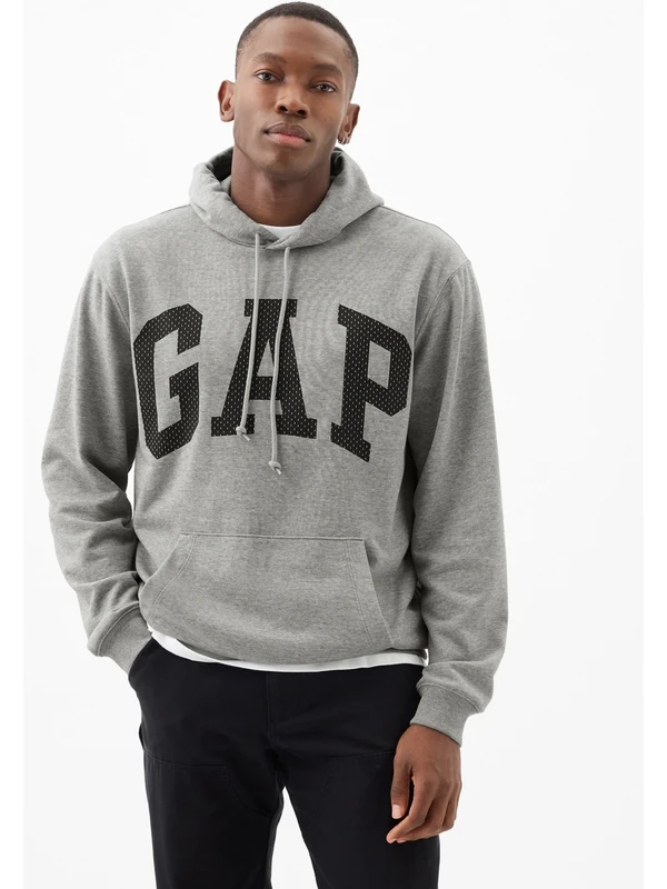 Gap Erkek Gri Gap Logo Fransız Havlu Kumaş Sweatshirt