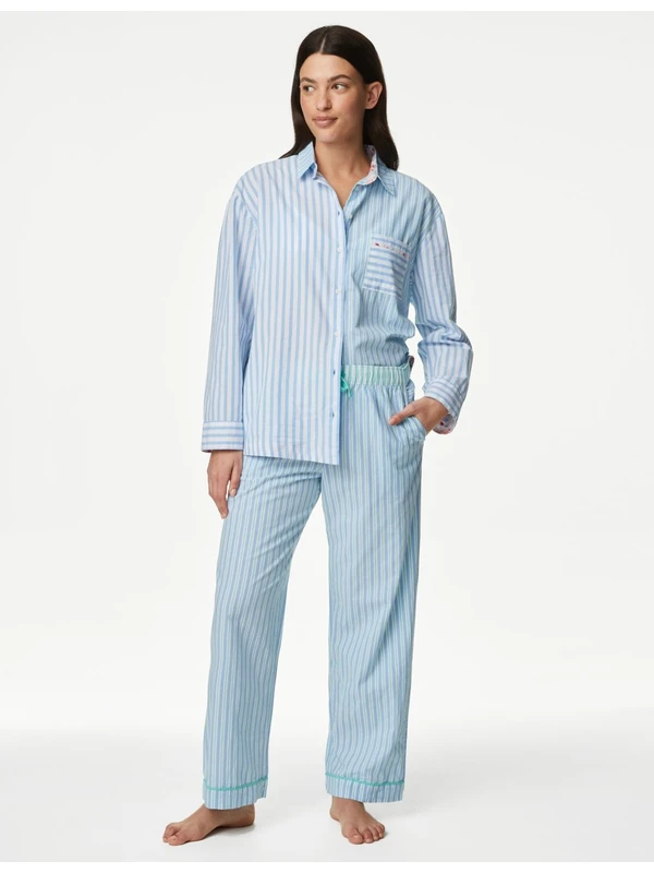 Marks & Spencer Cool Comfort™ Çizgili Desenli Pijama Takımı