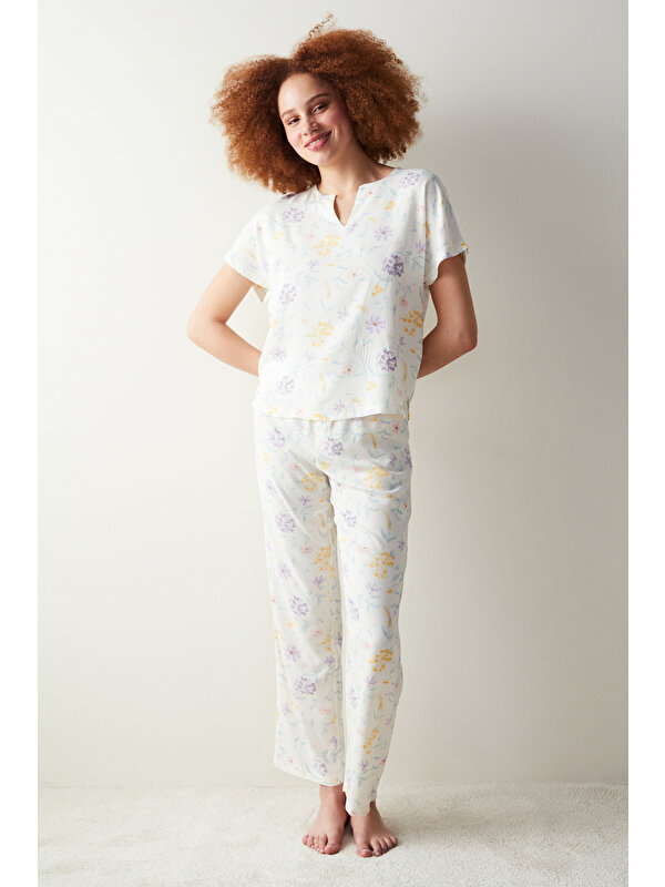 Penti Spring Dream Beyaz Pantolon Pijama Altı
