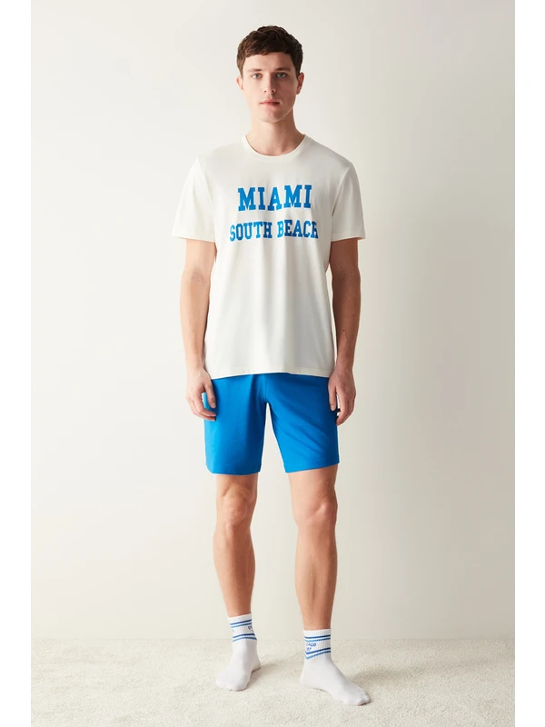 Penti Erkek Miami Çok Renkli Şort Pijama Takımı