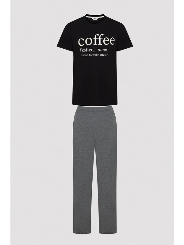 Penti Erkek Coffee Yazılı Pijama Takımı