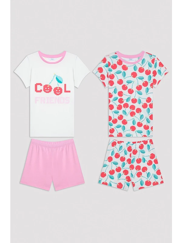 Penti Kız Çocuk Cherry Çok Renkli 2li Pijama Seti