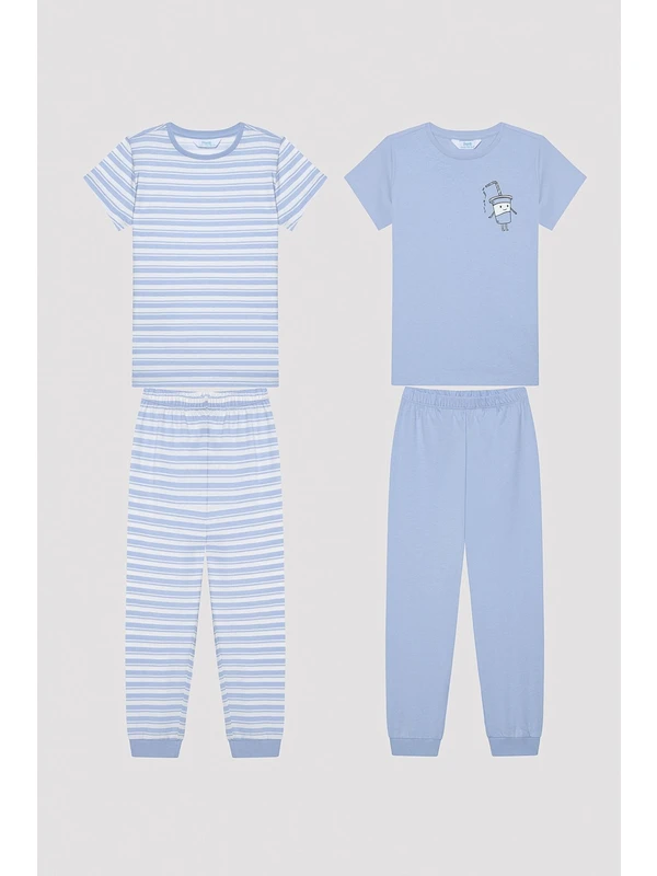 Penti Erkek Çocuk Stripe Çok Renkli 2li Pijama Takımı