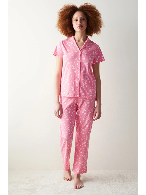 Penti Pembe Gömlek Pijama Takımı
