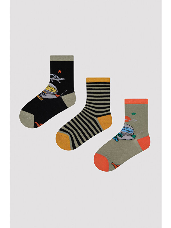 Penti Erkek Çocuk Space 3 lü Çok Renkli Soket Çorap