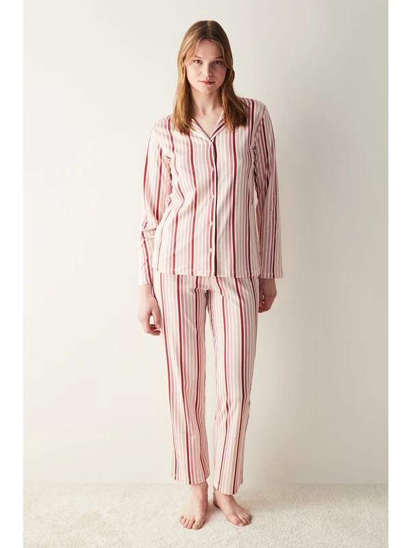 Penti Colored Stripes Gömlek Pantolon Çok Renkli Pijama Takımı