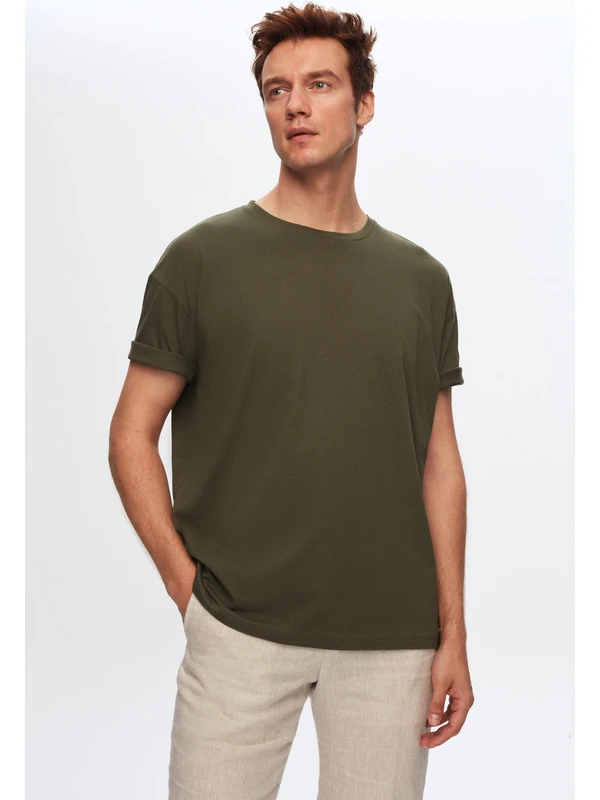 D'S Damat Oversize Haki T-Shirt 6HC14ORT02006