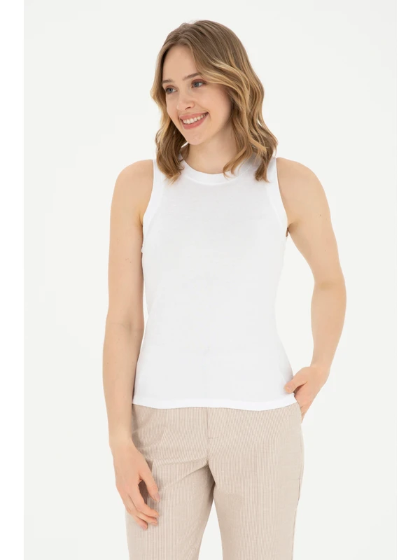 U.S. Polo Assn. Kadın Beyaz T-Shirt 50285852-Vr013
