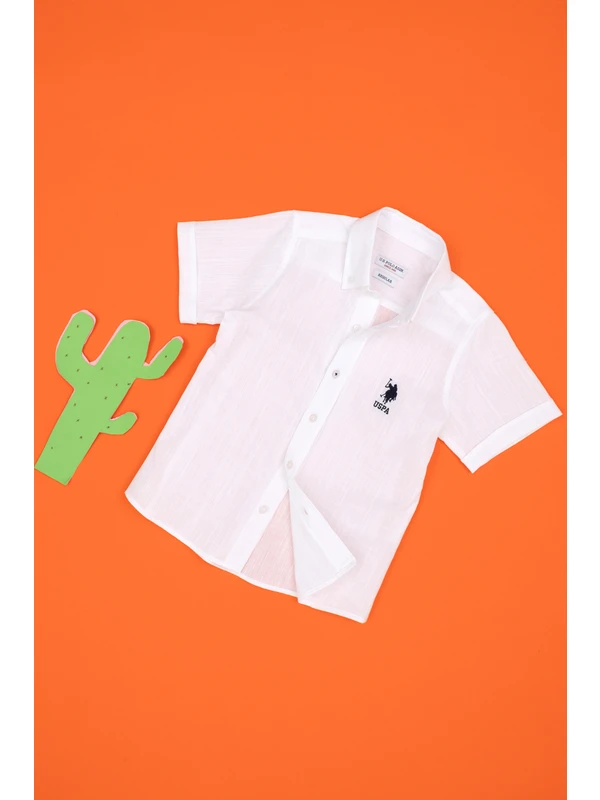 U.S. Polo Assn. Erkek Çocuk Beyaz Gömlek Kısa Kollu 50289430-VR013