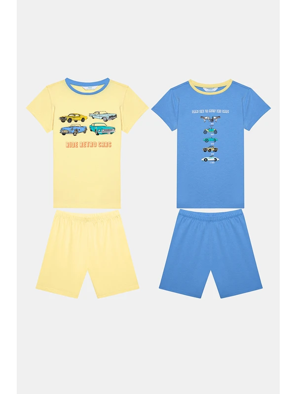 Penti Erkek Çocuk Retro Cars Ço Renkli 2li Pijama Takımı