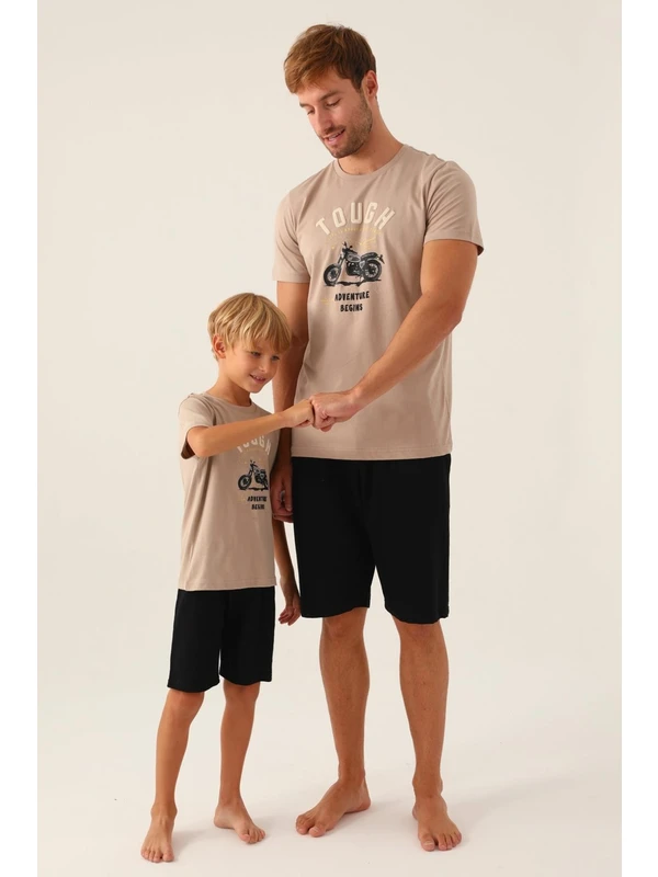 Arnetta Baba Oğul T-Shirt ve Bermuda Şort Takım,  Pamuk, (Ayrı Ayrı Fiyatlandırılır)