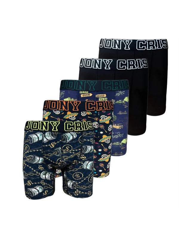 Jony Cris Premium 5’lı Set Baskılı Desenli Erkek Boxer