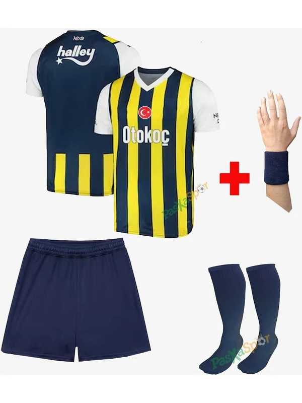 Sidas Fenerbahçe Otokoç 23/24 Sezon Lacıvert Şortlu Çocuk Futbol Forma Takımı 4lü Set IIILK123123