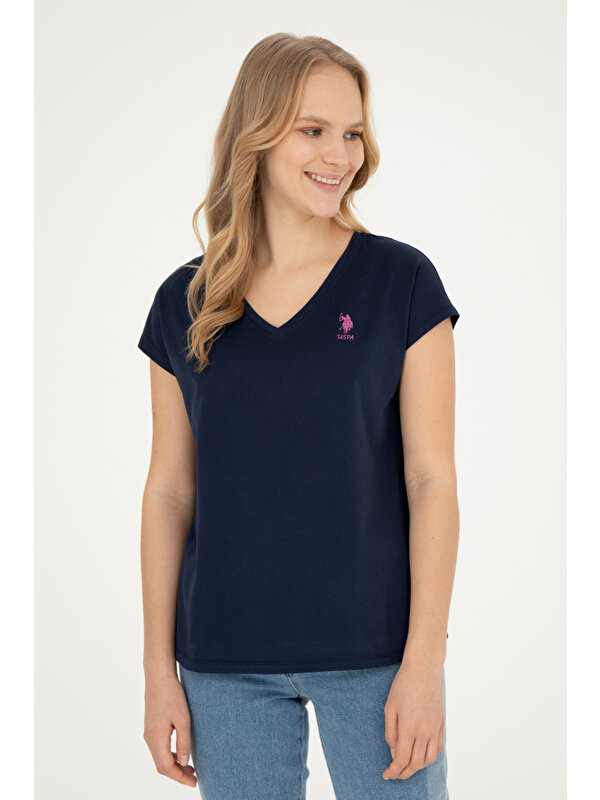 U.S. Polo Assn. Kadın Lacivert Tişört Basic 50285849-VR033