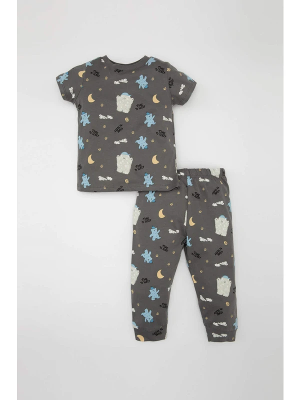 DeFacto Erkek Bebek Yıldız Desenli Kısa Kollu Penye Pijama Takımı C2000A524SM
