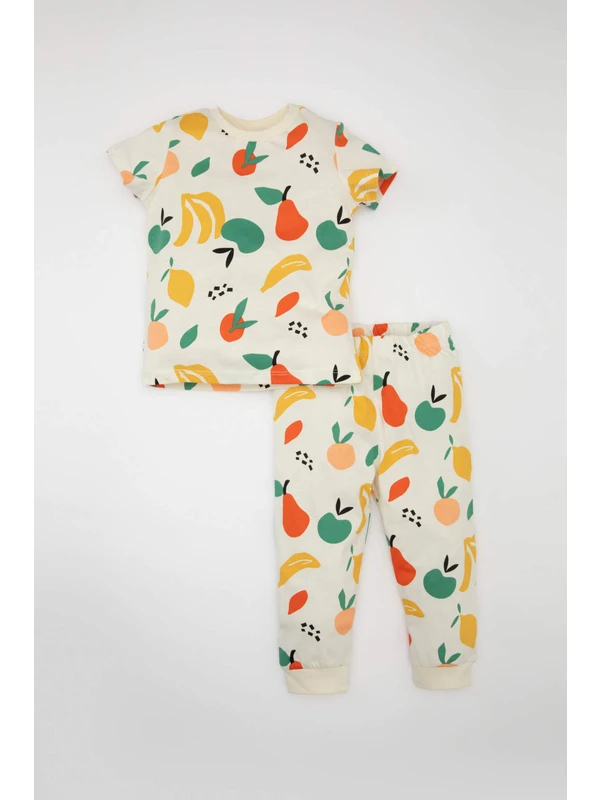 DeFacto Erkek Bebek Meyve Desenli Kısa Kollu Penye Pijama Takımı C1992A524SM