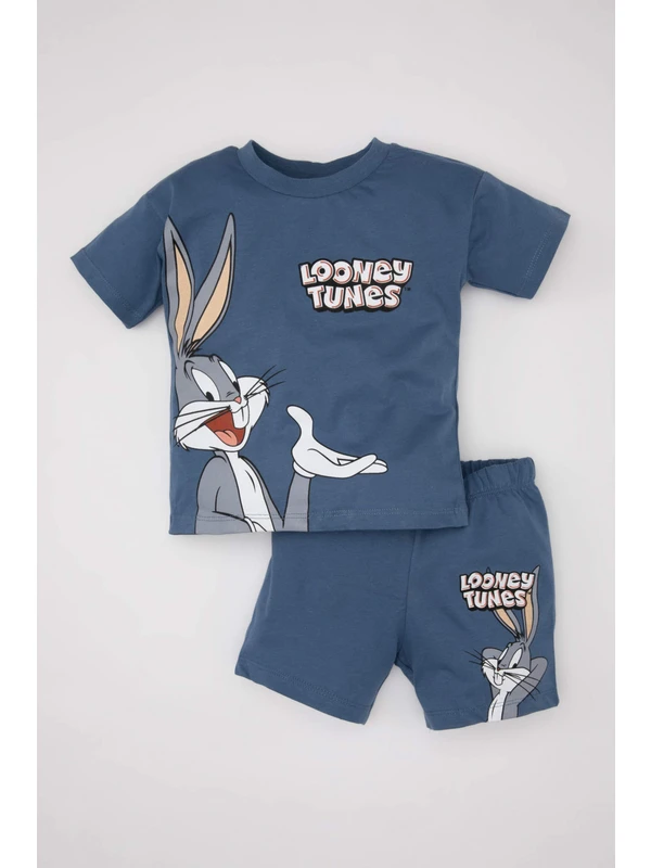 DeFacto Erkek Bebek Looney Tunes Kısa Kollu Tişört Şort 2'li Takım C6019A524SM