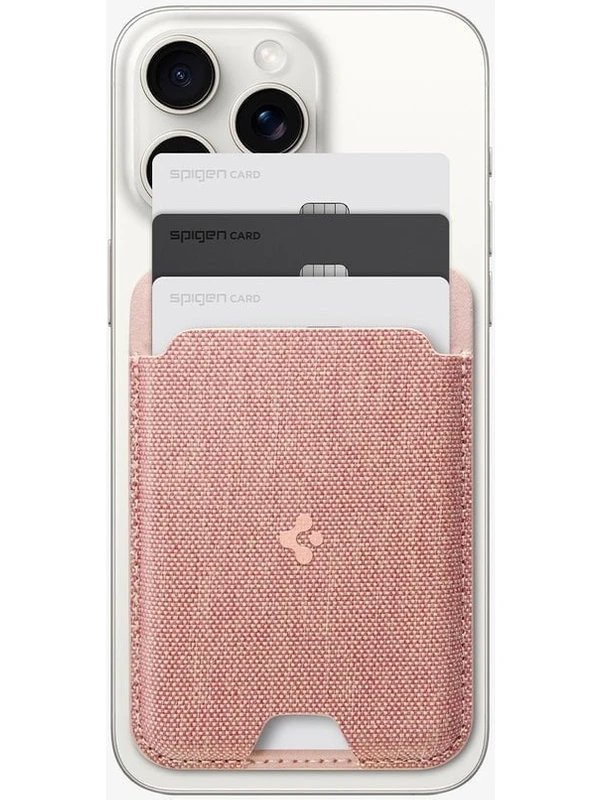 Spigen MagFit iPhone için MagSafe özellikli 3 Kartlı Manyetik Cüzdan Urban Fit Wallet Rose Gold - AFA07424