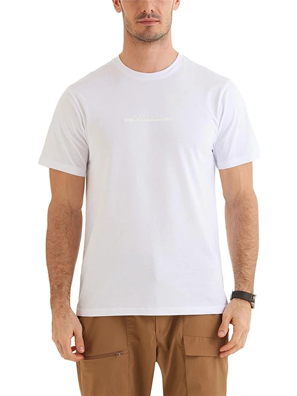 Columbia  Csc M Bar Split Graphic Ss Tee Beyaz Erkek T-Shirt