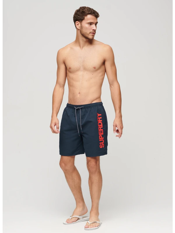 Superdry Lacivert Erkek Şort Mayo M3010236AZRN_SPORT Graphıc 17 Swım