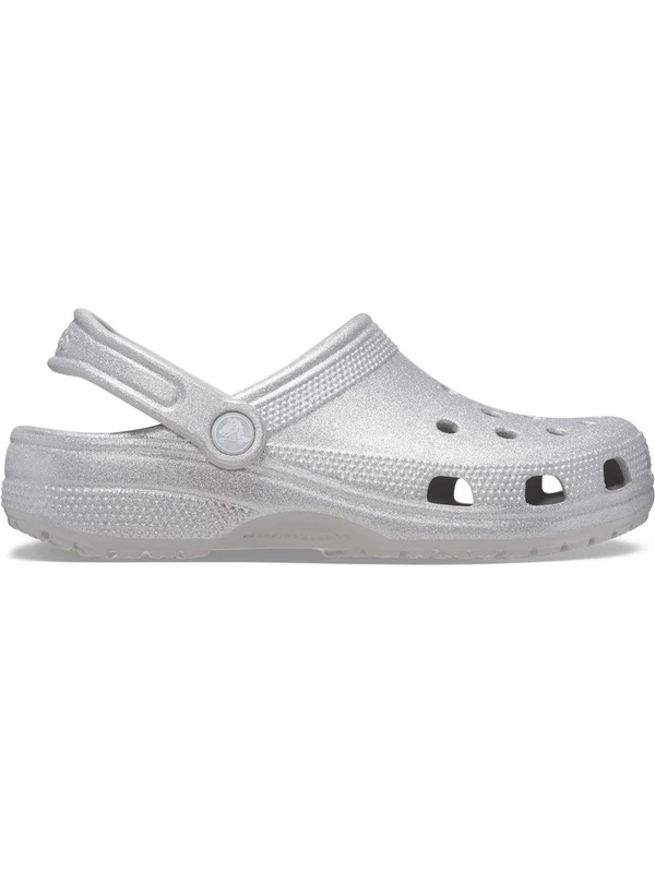 Crocs Classic Glitter Clog Unisex Gri Terlik