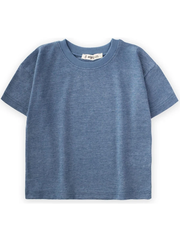 Cigit Basic T-Shirt 1-10 Yaş Indigo