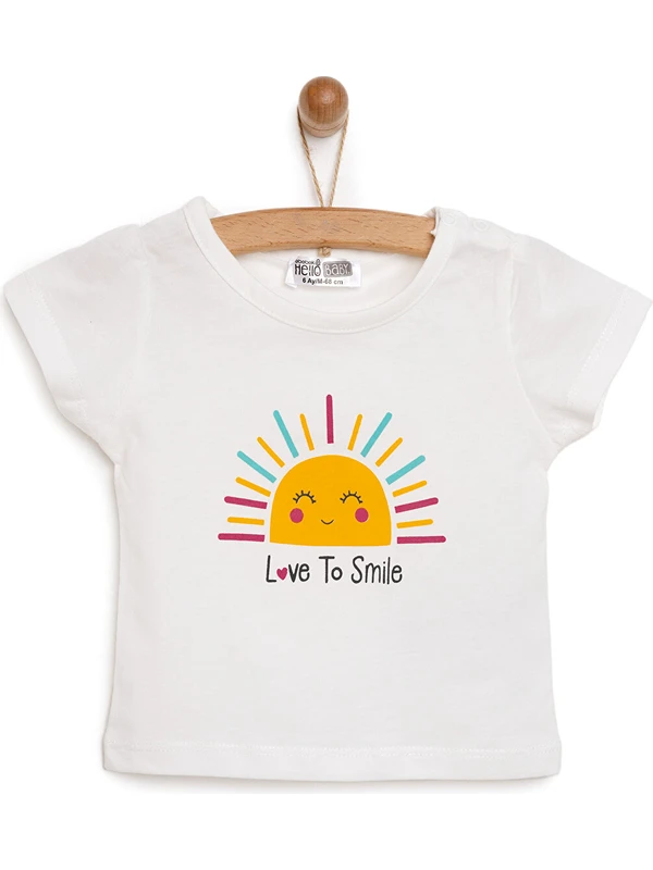 Hello Baby Basic Güneş Baskılı Tshirt Kız Bebek