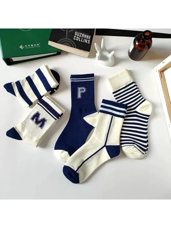 Çorap Kurdu 5’li Ekonomik Paket Karışık Desenli Unısex Tenis Çorap Set