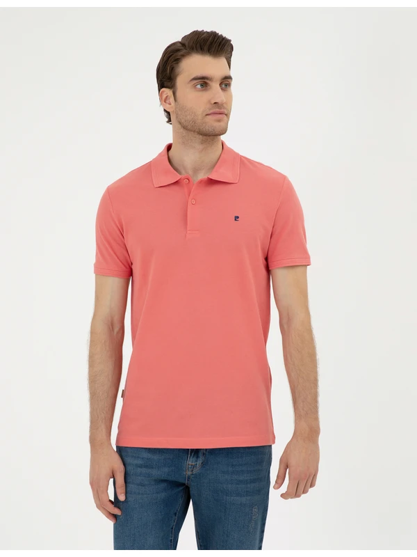 Pierre Cardin Erkek Pembe Slim Fit Basic Tişört 50291625-VR186