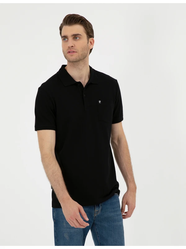 Pierre Cardin Erkek Siyah Regular Fit Basic Tişört 50291576-VR046