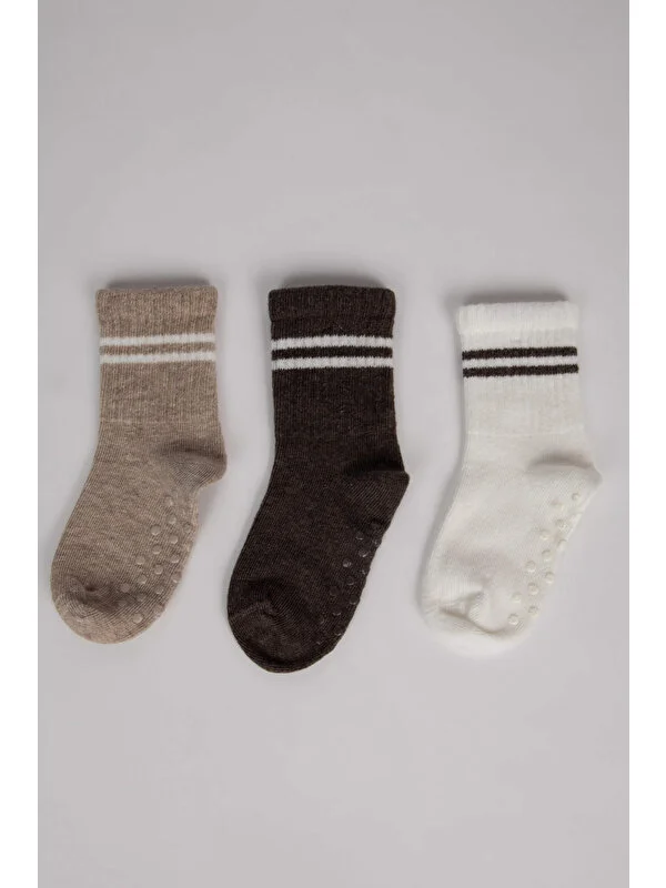 DeFacto Erkek Bebek Dikişsiz 3'lü Pamuklu Uzun Çorap C4271A5NS