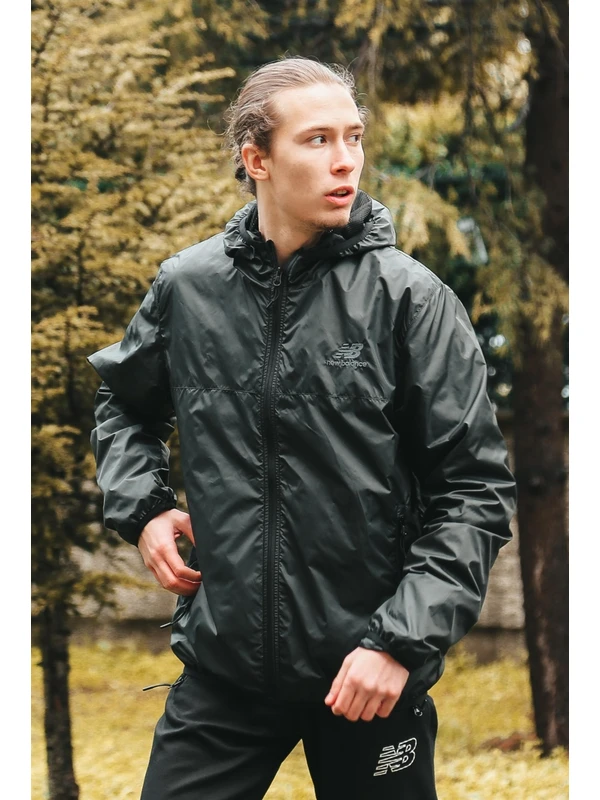 New Balance MNJ3236 BK Rüzgarlık Yağmurluk Jacket Erkek Mont Siyah v2