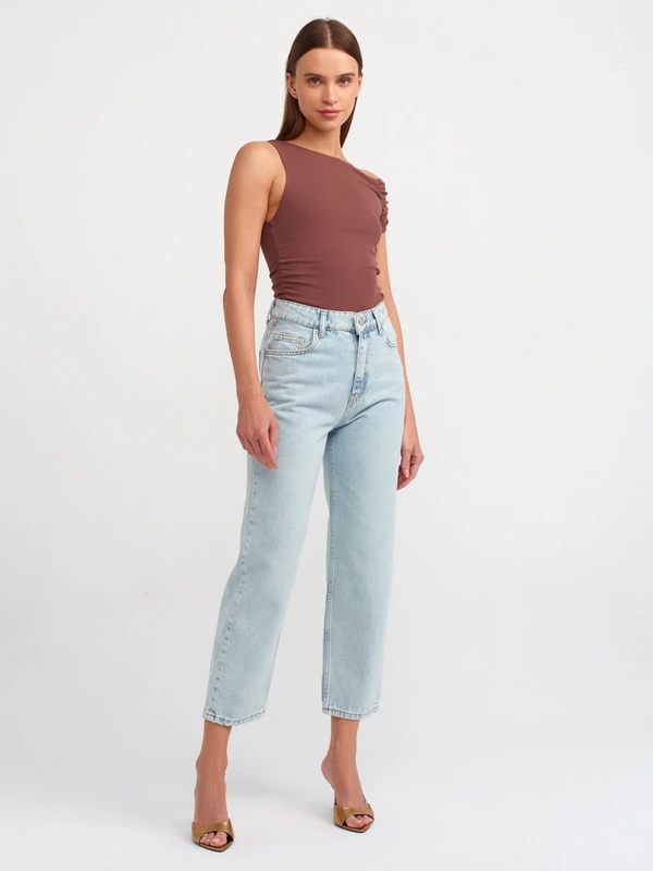 Dilvin 71497 Tint Yıkama Relax Denim Pantolon-Tint