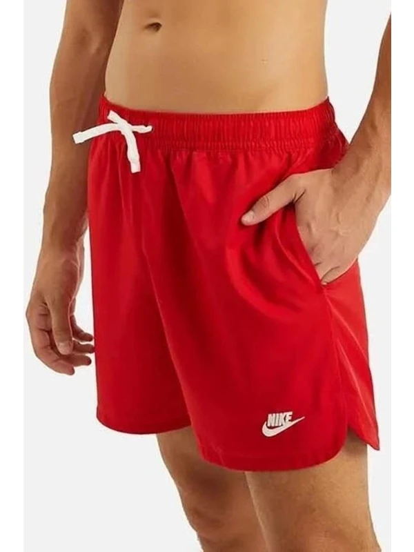 Nike Sportswear Clup Woven Shorts Kırmızı File Astarlı Günlük Veya Deniz Şortu