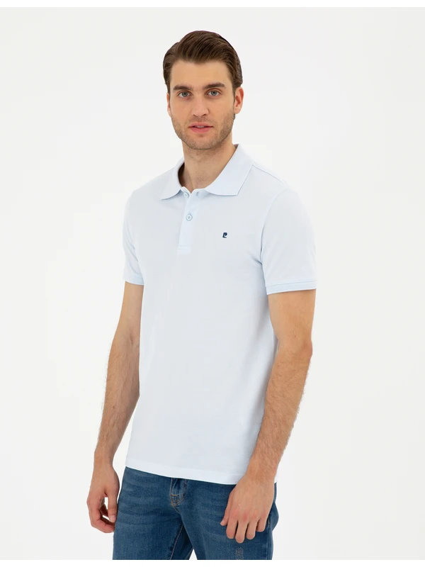 Pierre Cardin Erkek Açık Mavi Slim Fit Basic Tişört 50291625-VR095