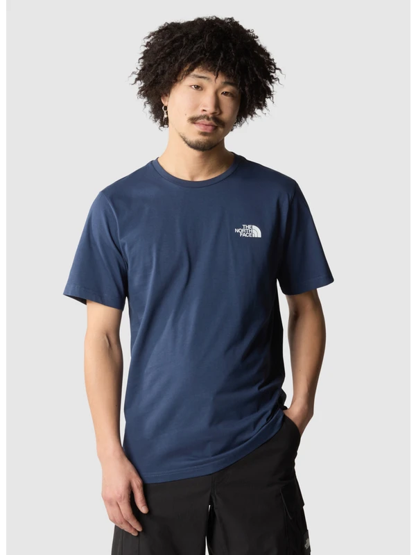 The North Face Lacivert Erkek Bisiklet Yaka Baskılı T-Shirt NF0A89538K21_M S/s Nse Graphıc Tee