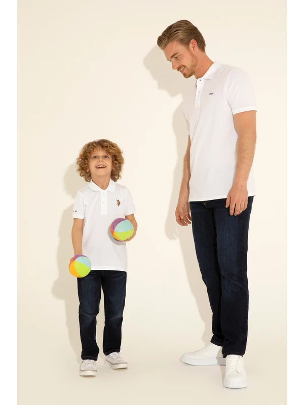 U.s. Polo Assn. Erkek Çocuk Beyaz Tişört Basic 50284814-VR013