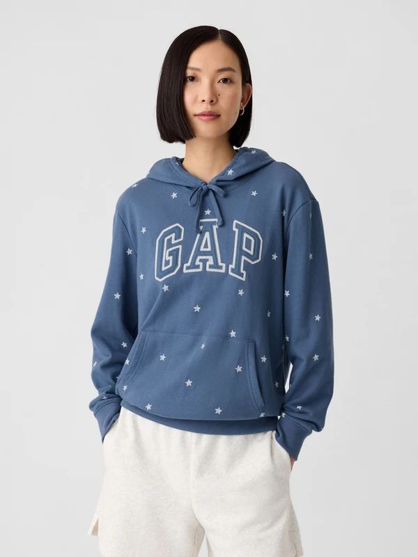 Gap Kadın Koyu Mavi Relaxed Gap Logo Fransız Havlu Kumaş Sweatshirt