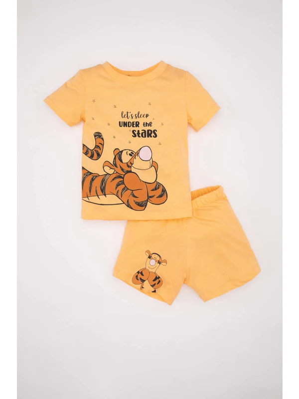 DeFacto Erkek Bebek Disney Winnie The Pooh Kısa Kollu Şortu Penye Pijama Takımı C5202A524HS