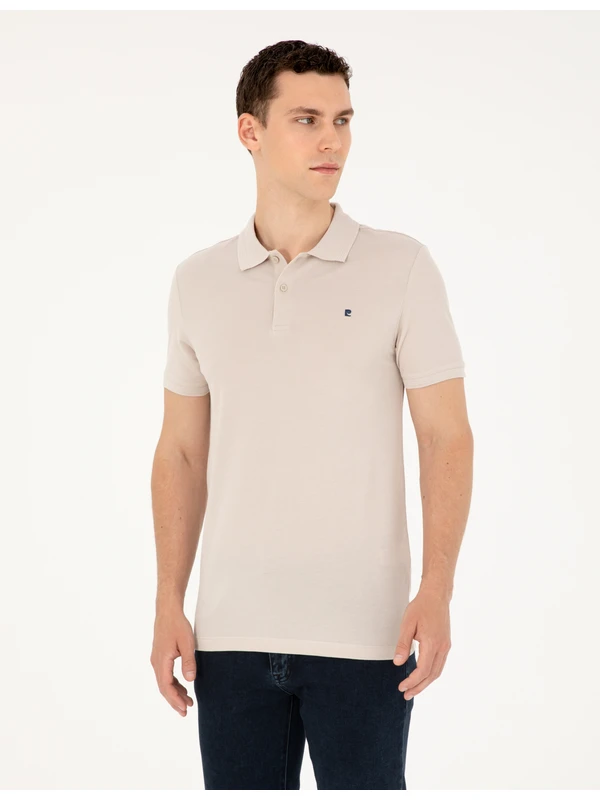 Pierre Cardin Erkek Taş Slim Fit Basic Tişört 50291625-VR049