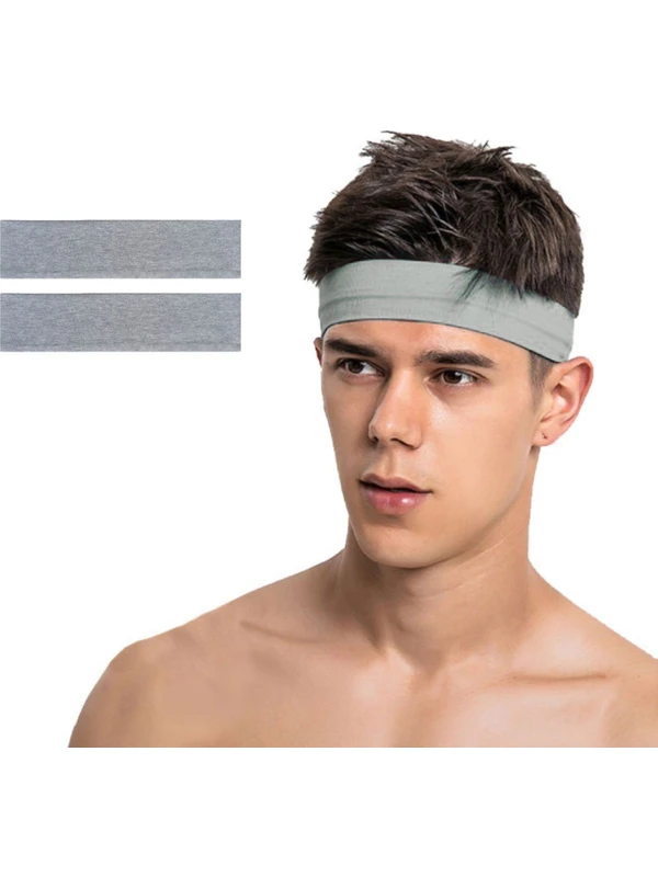 Salvia Dione 2li Erkek Spor Saç Bandı Sporcu Kafabandı Headband Ter Bantı Tenis Fitness Saç Bantları Seti